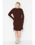 Trendyol Рокля Plus Size с връзки - Pepit.bg