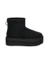 UGG Велурени непромокаеми боти Classic Mini с равна платформа - Черен - Pepit.bg