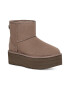 UGG Велурени непромокаеми боти Classic Mini с равна платформа - Pepit.bg