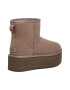 UGG Велурени непромокаеми боти Classic Mini с равна платформа - Pepit.bg