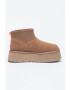 UGG Велурени зимни боти Classic Mini Dipper с текстил - Pepit.bg