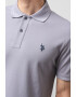 US Polo Assn U.S. Polo Assn Слим памучна тениска с яка - Pepit.bg