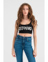 Versace Jeans Couture Къс топ с лого - Pepit.bg
