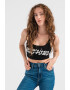 Versace Jeans Couture Къс топ с лого - Pepit.bg