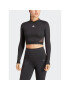 adidas Блуза AEROREADY Hyperglam Crop Long-Sleeve Top HZ2315 Черен - Pepit.bg