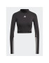 adidas Блуза AEROREADY Hyperglam Crop Long-Sleeve Top HZ2315 Черен - Pepit.bg