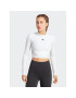 adidas Блуза AEROREADY Hyperglam Crop Long-Sleeve Top HZ2316 Бял - Pepit.bg