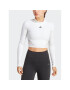 adidas Блуза AEROREADY Hyperglam Crop Long-Sleeve Top HZ2316 Бял - Pepit.bg