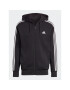 adidas Суитшърт Essentials French Terry 3-Stripes Full-Zip Hoodie IC0433 Черен Regular Fit - Pepit.bg