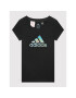 adidas Тишърт Dance Metallic Print HD4407 Черен Regular Fit - Pepit.bg