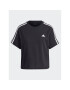 adidas Тишърт Essentials 3-Stripes Single Jersey Crop Top HR4913 Черен Loose Fit - Pepit.bg