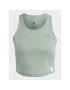 adidas топ Lounge Rib Tank Top IC8757 Зелен Fitted Fit - Pepit.bg