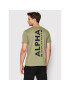 Alpha Industries Тишърт Backprint 128507 Зелен Regular Fit - Pepit.bg