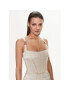 Babylon Коктейлна рокля S_E00748 Екрю Slim Fit - Pepit.bg