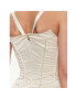Babylon Коктейлна рокля S_E00748 Екрю Slim Fit - Pepit.bg
