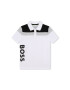 Boss Тениска с яка и копчета J25O32 D Бял Regular Fit - Pepit.bg
