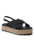 Calvin Klein Еспадрили Flatform Wedge Sndl He HW0HW00688 Черен - Pepit.bg