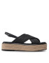 Calvin Klein Еспадрили Flatform Wedge Sndl He HW0HW00688 Черен - Pepit.bg