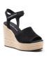 Calvin Klein Еспадрили Wedge Sandal Ankle Clip Su YW0YW00571 Черен - Pepit.bg