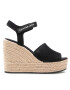 Calvin Klein Еспадрили Wedge Sandal Ankle Clip Su YW0YW00571 Черен - Pepit.bg