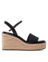 Calvin Klein Еспадрили Wedge Sndl 50 He HW0HW00689 Черен - Pepit.bg