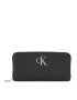 Calvin Klein Jeans Дамски портфейл Minimal Monogram Zip Around T K60K611269 Черен - Pepit.bg