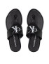 Calvin Klein Jeans Джапанки Flat Sandal Toe Slide Lth YW0YW00538 Черен - Pepit.bg