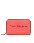 Calvin Klein Jeans Малък дамски портфейл Sculpted Med Zip Around Mono K60K607229 Коралов - Pepit.bg