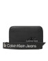 Calvin Klein Jeans Малък дамски портфейл Sculpted Med Zip Around Tag K60K610578 Черен - Pepit.bg