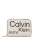 Calvin Klein Jeans Малък дамски портфейл Sleek Med Zip W/Flap Aop K60K610100 Бежов - Pepit.bg