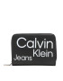 Calvin Klein Jeans Малък дамски портфейл Sleek Med Zip W/Flap Aop K60K610100 Черен - Pepit.bg