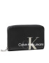 Calvin Klein Jeans Малък дамски портфейл Sculpted Mono Med Zip Around K60K608960 Черен - Pepit.bg