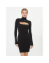 Calvin Klein Jeans Плетена рокля 2 In 1 Tight Ls Sweater Dress J20J222515 Черен Slim Fit - Pepit.bg