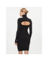 Calvin Klein Jeans Плетена рокля 2 In 1 Tight Ls Sweater Dress J20J222515 Черен Slim Fit - Pepit.bg