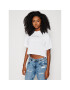 Calvin Klein Jeans Тишърт J20J215313 Бял Cropped Fit - Pepit.bg