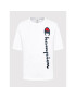 Champion Тишърт Vertical Script Logo 217070 Бял Custom Fit - Pepit.bg