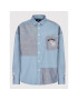 Converse Риза Color-Blocked 10022971-A02 Син Oversize - Pepit.bg