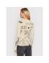 Desigual Блуза Lettering 21WWTKDR Бежов Slim Fit - Pepit.bg