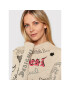 Desigual Блуза Lettering 21WWTKDR Бежов Slim Fit - Pepit.bg