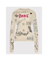 Desigual Блуза Lettering 21WWTKDR Бежов Slim Fit - Pepit.bg