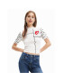 Desigual Блуза Patch 23SWTKBV Бял Slim Fit - Pepit.bg