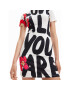 Desigual Ежедневна рокля Love All You 23SWVK69 Бял Slim Fit - Pepit.bg