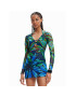 Desigual Ежедневна рокля Tropic 23SWMK18 Тъмносин Slim Fit - Pepit.bg