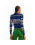 Desigual Пуловер 23WWJF48 Син Slim Fit - Pepit.bg
