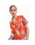 Desigual Риза 23SWCW45 Оранжев Loose Fit - Pepit.bg