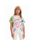 Desigual Тишърт 23SGTK10 Бял Regular Fit - Pepit.bg