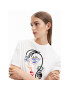 Desigual Тишърт Face 23SWTKBU Бял Regular Fit - Pepit.bg