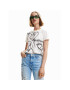 Desigual Тишърт LOONEY TUNES Bugs Carrot 23SWTKBT Бял Regular Fit - Pepit.bg