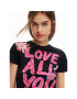 Desigual Тишърт Love All You 23SWTKAV Черен Regular Fit - Pepit.bg