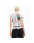 Desigual Тишърт Newspaper 23SWTK61 Бял Regular Fit - Pepit.bg